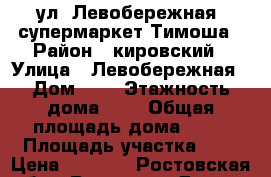 ул. Левобережная, супермаркет Тимоша › Район ­ кировский › Улица ­ Левобережная › Дом ­ 6 › Этажность дома ­ 2 › Общая площадь дома ­ 80 › Площадь участка ­ 6 › Цена ­ 6 000 - Ростовская обл., Ростов-на-Дону г. Недвижимость » Дома, коттеджи, дачи аренда   . Ростовская обл.,Ростов-на-Дону г.